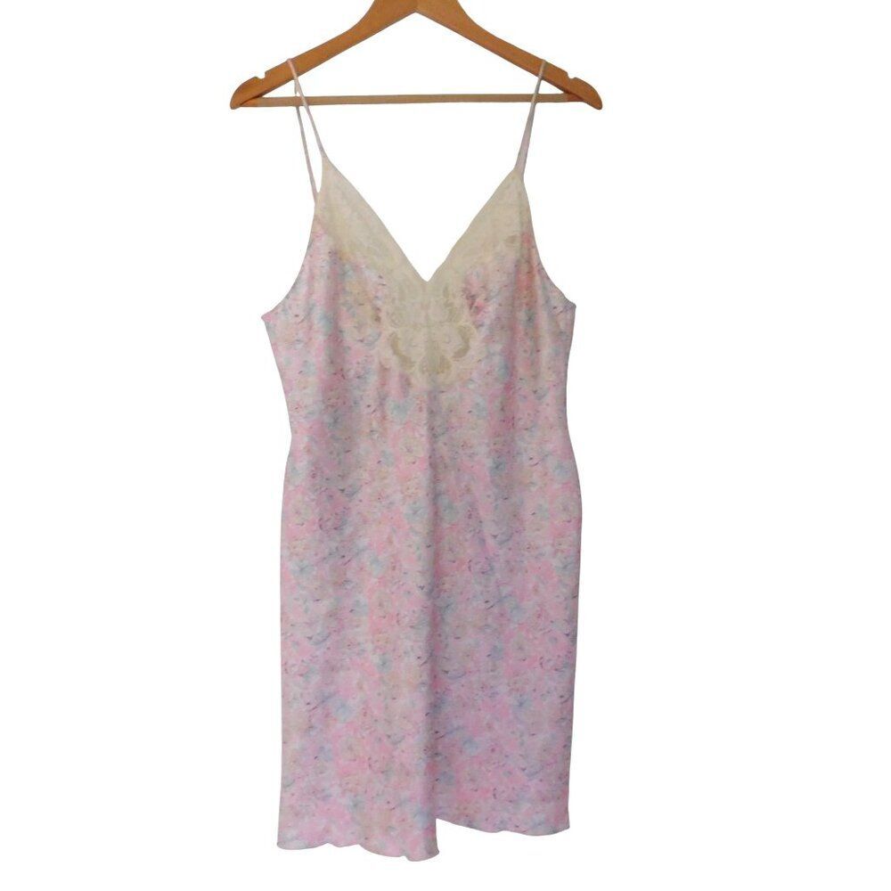 Vintage Olga Pastel‎ Floral Nightgown Sleeping Pretty Made In USA Size 36
